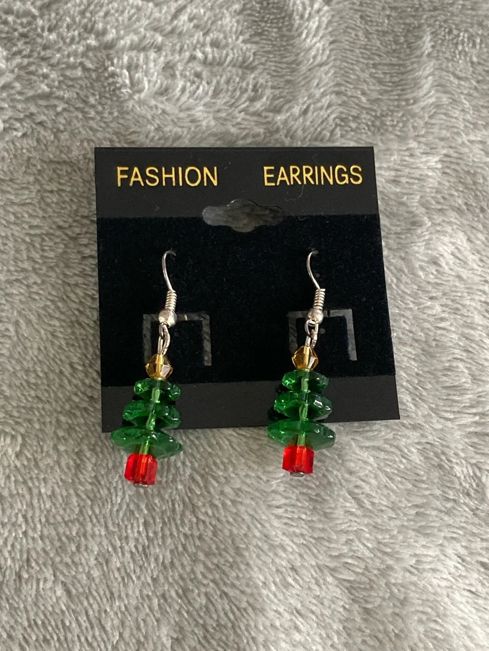 Christmas tree breaded earrings